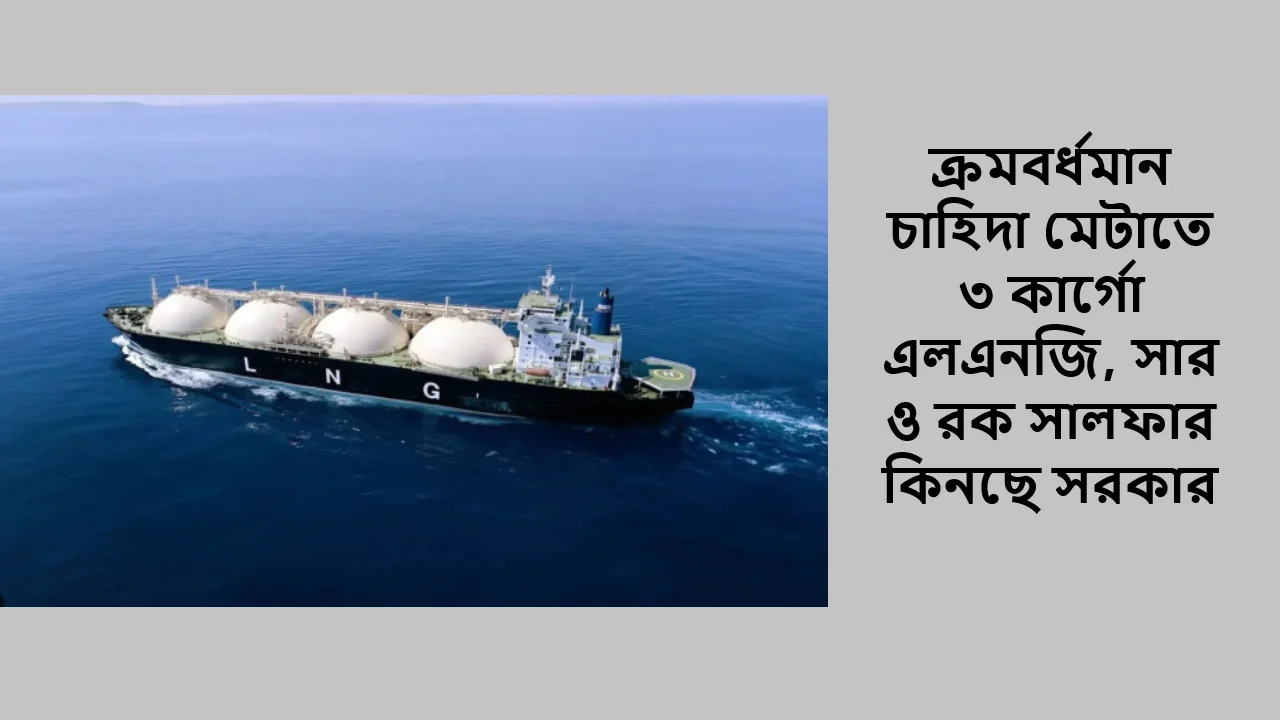 ক্রমবর্ধমান চাহিদা মেটাতে ৩ কার্গো এলএনজি, সার ও রক সালফার কিনছে সরকার