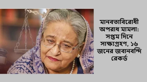 মানবতাবিরোধী অপরাধ মামলা: সপ্তম দিনে সাক্ষ্যগ্রহণ, ১৬ জনের জবানবন্দি রেকর্ড