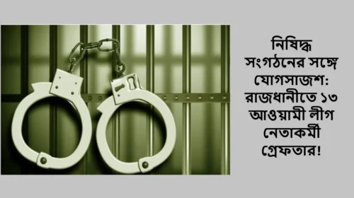 নিষিদ্ধ সংগঠনের সঙ্গে যোগসাজশ: রাজধানীতে ১৩ আওয়ামী লীগ নেতাকর্মী গ্রেফতার!