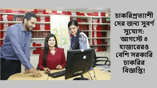 চাকরিপ্রত্যাশীদের জন্য সুবর্ণ সুযোগ: আগস্টে ৪ হাজারেরও বেশি সরকারি চাকরির বিজ্ঞপ্তি!