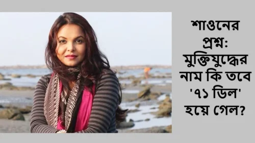 শাওনের প্রশ্ন: মুক্তিযুদ্ধের নাম কি তবে '৭১ ডিল' হয়ে গেল?
