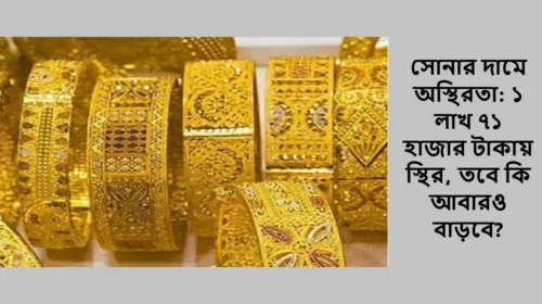 সোনার দামে অস্থিরতা: ১ লাখ ৭১ হাজার টাকায় স্থির, তবে কি আবারও বাড়বে?