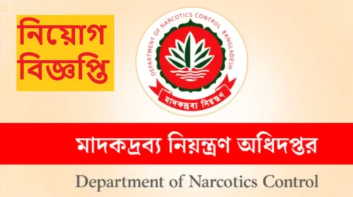 মাদকদ্রব্য নিয়ন্ত্রণ অধিদপ্তরের নিয়োগ বিজ্ঞপ্তি