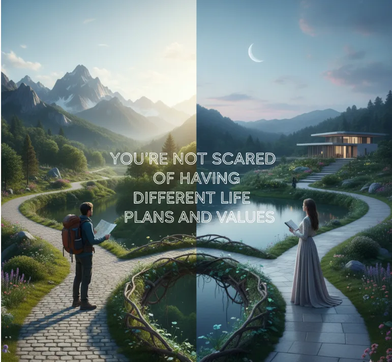 You’re Not Scared of Having Different Life Plans and Values